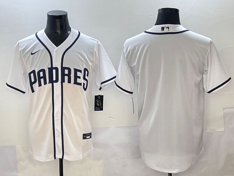 Men 2025 San Diego Padres Blank White Game Nike MLB Jersey style 1